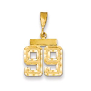 14k Yellow Gold, Varsity Collection, Small D/C Pendant Number 99