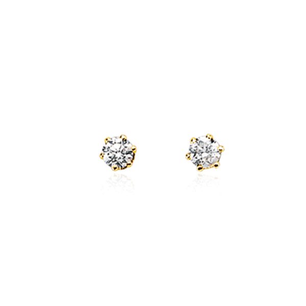 1/5 Carat Diamond Stud Earrings - 14k Yellow Gold