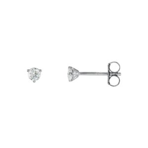 1/5 Cttw Round Diamond Friction Back Stud Earrings in 14k White Gold