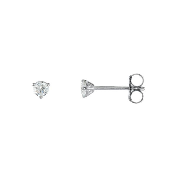 1/5 Cttw Round Diamond Friction Back Stud Earrings in 14k White Gold