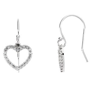 1/5 cttw Diamond Heart Earrings in 14k White Gold