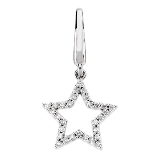 1/6 cttw G-H, I1 Diamond Star Charm in 14k White Gold