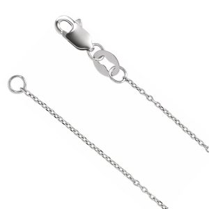 1mm Sterling Silver Diamond-Cut Solid Cable Chain Necklace, 16 Inch