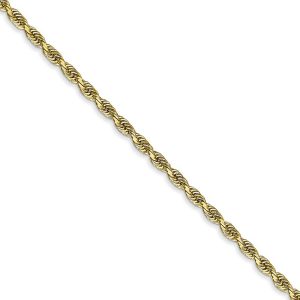 2.25mm 10k Yellow Gold D/C Quadruple Rope Chain Necklace, 16 Inch