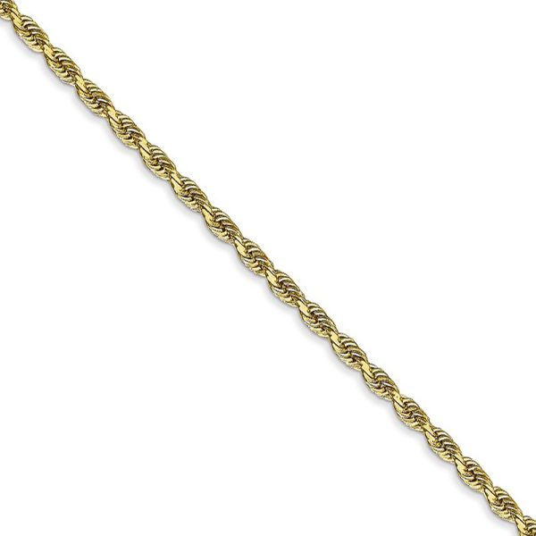 2.25mm 10k Yellow Gold D/C Quadruple Rope Chain Necklace, 22 Inch