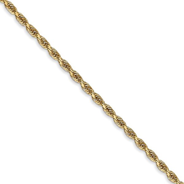 2.25mm, 14k Yellow Gold, D/C Quadruple Rope Chain Necklace, 16 Inch