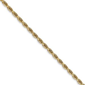 2.25mm, 14k Yellow Gold, D/C Quadruple Rope Chain Necklace, 30 Inch