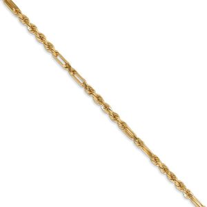 2.5mm, 14k Yellow Gold, Diamond Cut, Milano Rope Chain Necklace, 22 In