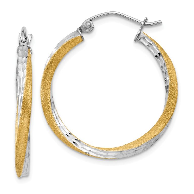 2.5mm, Twisted Round Hoop Earrings in 14k Yellow Gold, 25mm (1 Inch)