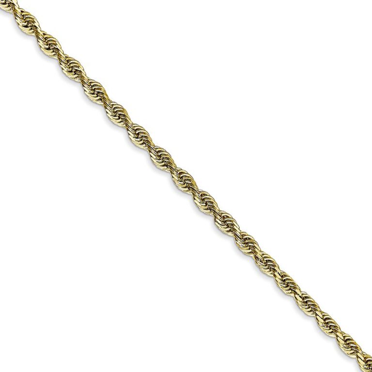 2.75mm 10k Yellow Gold D/C Quadruple Rope Chain Necklace, 16 Inch