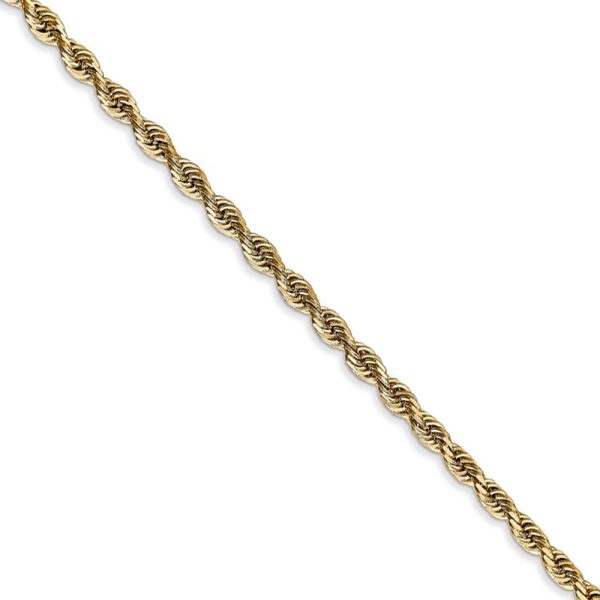 2.75mm, 14k Yellow Gold, D/C Quadruple Rope Chain Necklace, 16 Inch