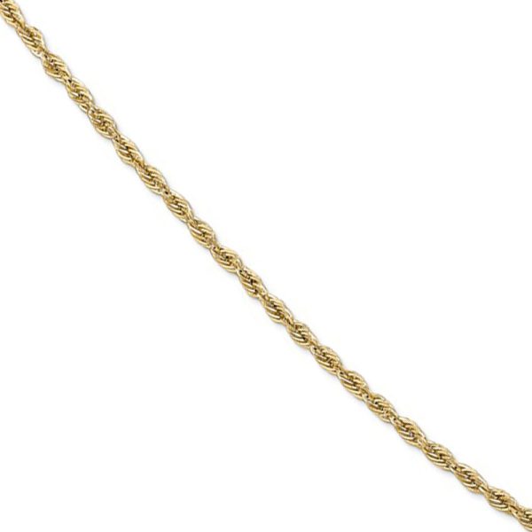 2.8mm 10k Yellow Gold Hollow Rope Chain Necklace, 16 Inch