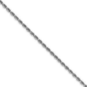 2mm 10k White Gold D/C Quadruple Rope Chain Necklace, 16 Inch