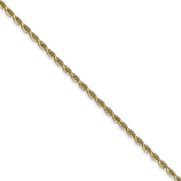 2mm 10k Yellow Gold D/C Quadruple Rope Chain Necklace, 16 Inch