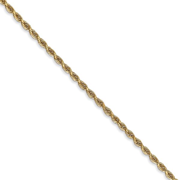 2mm, 14k Yellow Gold, D/C Quadruple Rope Chain Necklace, 20 Inch