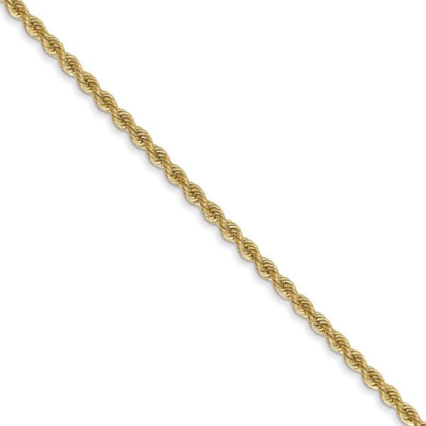 2mm, 14k Yellow Gold, Handmade Solid Rope Chain Necklace, 18 Inch