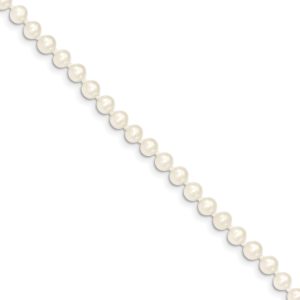 4-5mm, White FW Cultured Pearl & 14k Yellow Gold Necklace, 16 Inch