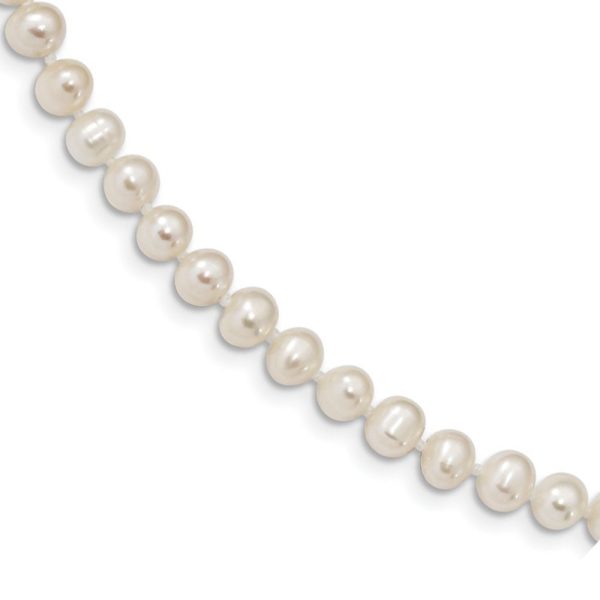 4-5mm, White FW Cultured Pearl & Sterling Silver Necklace, 16 Inch