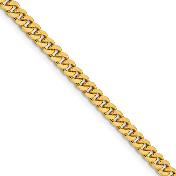 4.25mm 14K Yellow Gold Solid Miami Cuban (Curb) Chain Necklace, 22 In