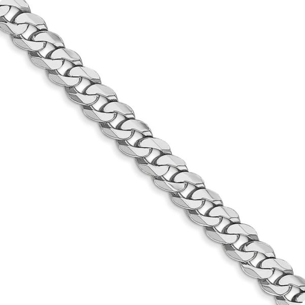 4.3mm, 14K White Gold, Solid Miami Cuban (Curb) Chain Necklace, 22 In