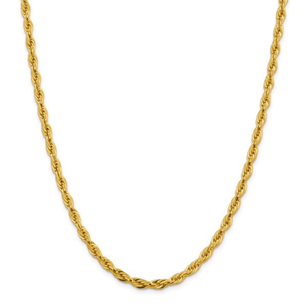 4.75mm 10k Yellow Gold Hollow Rope Chain Necklace, 22 Inch