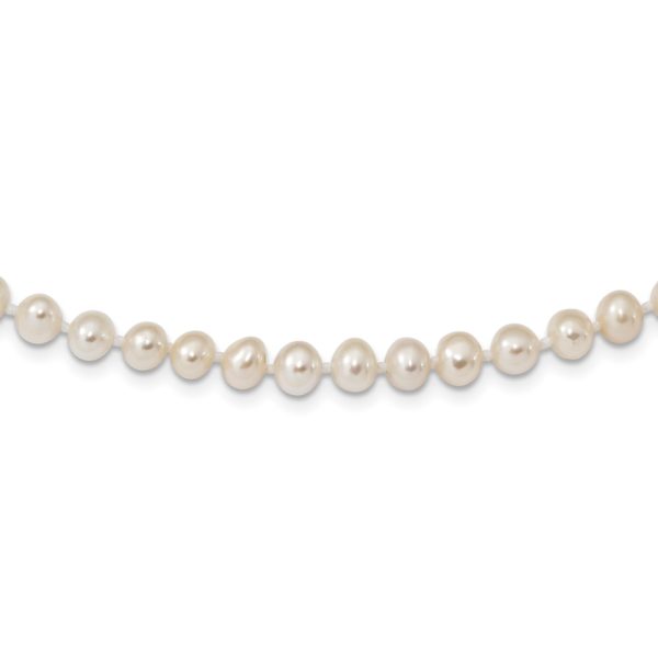 5-6mm, White FW Cultured Pearl & Sterling Silver Necklace, 16 Inch