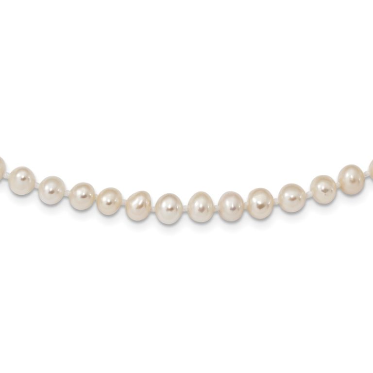 5-6mm, White FW Cultured Pearl & Sterling Silver Necklace, 16 Inch