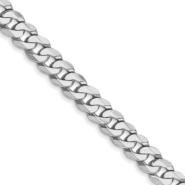 5mm, 14K White Gold, Solid Miami Cuban (Curb) Chain Necklace, 20 Inch