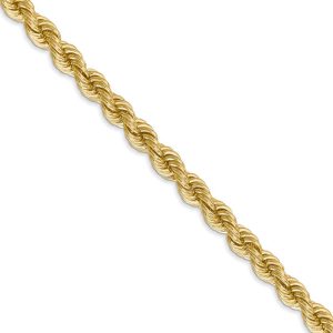 5mm, 14k Yellow Gold, Handmade Solid Rope Chain Necklace, 30 Inch