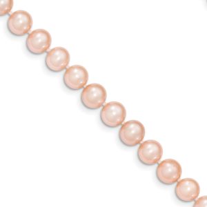 6-7mm, Pink FW Cultured Pearl & 14k Yellow Gold Necklace, 16 Inch