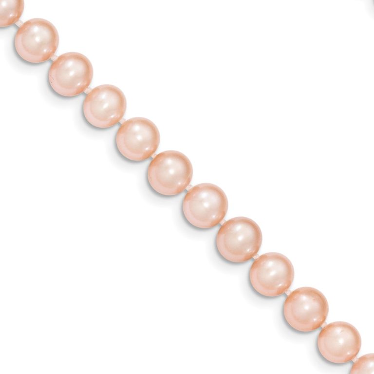 6-7mm, Pink FW Cultured Pearl & 14k Yellow Gold Necklace, 18 Inch