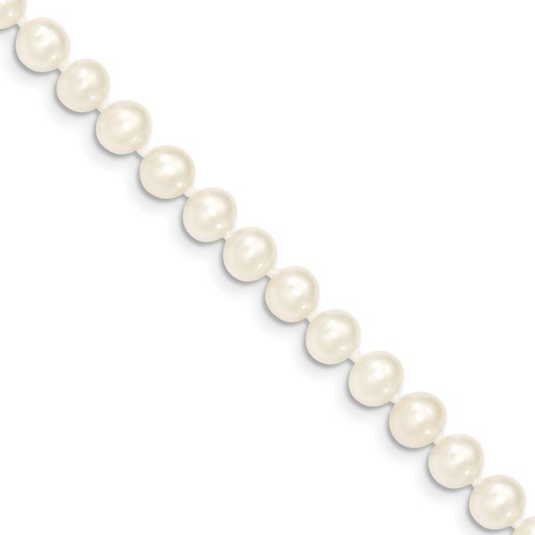 6-7mm, White FW Cultured Pearl & 14k Yellow Gold Necklace, 16 Inch