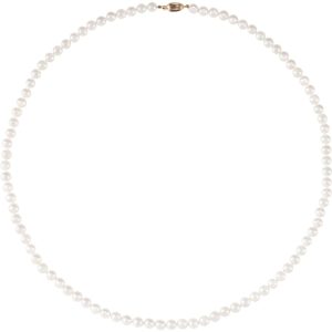 6.0-6.5mm White Akoya Cultured Pearl & 14k Yellow Gold Necklace, 24 In