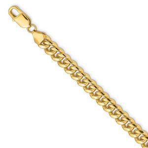 6.75mm, 14k Yellow Gold, Miami Cuban (Curb) Chain Necklace, 22 inch