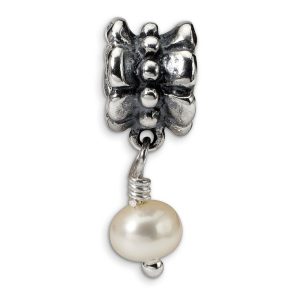 6mm FW Cultured White Pearl & Sterling Silver Bead Charm