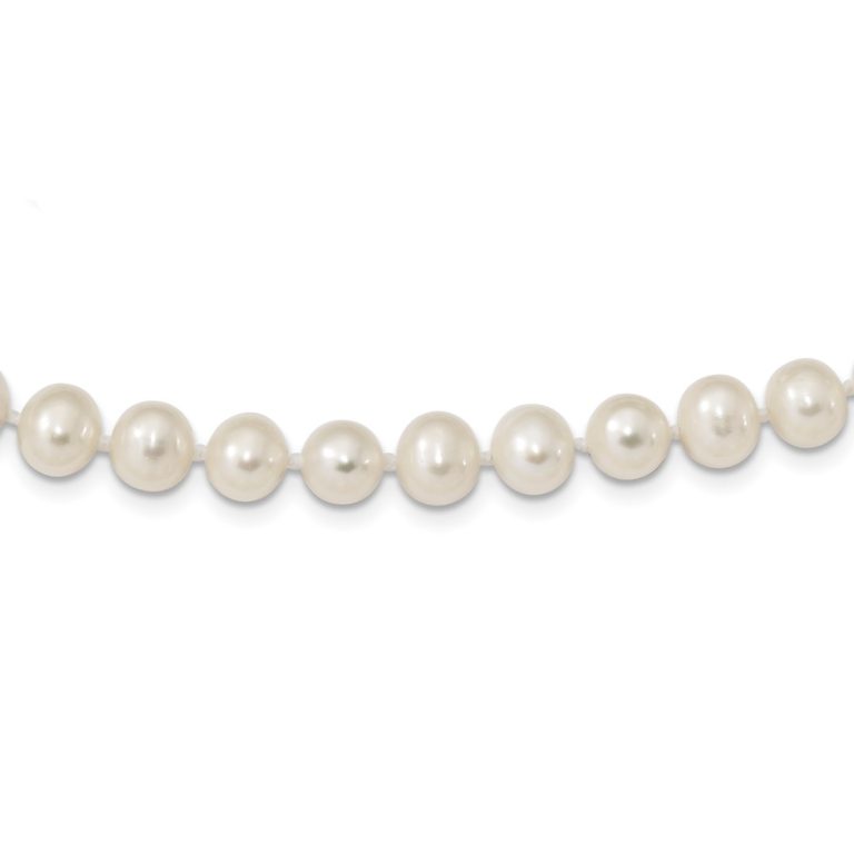 7-8mm, White FW Cultured Pearl & Sterling Silver Necklace, 16 Inch