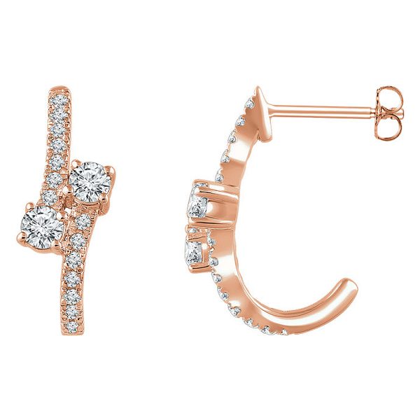 7 x 19mm 14k Rose Gold 5/8 CTW (H-I, I1) Diamond Two-Stone Earrings