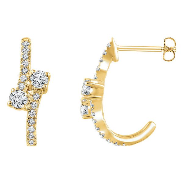 7 x 19mm 14k Yellow Gold 5/8 CTW (H-I, I1) Diamond Two-Stone Earrings