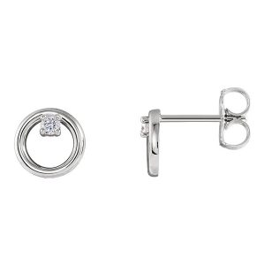 7.25mm 14k White Gold .06 CTW (G-H, I1) Diamond Circle Post Earrings