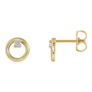 7.25mm 14k Yellow Gold .06 CTW (G-H, I1) Diamond Circle Post Earrings