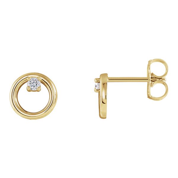 7.25mm 14k Yellow Gold .06 CTW (G-H, I1) Diamond Circle Post Earrings