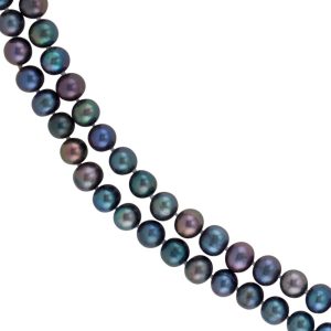 8-9mm, Black FW Cultured Pearl Rope Strand Necklace, 72 Inch