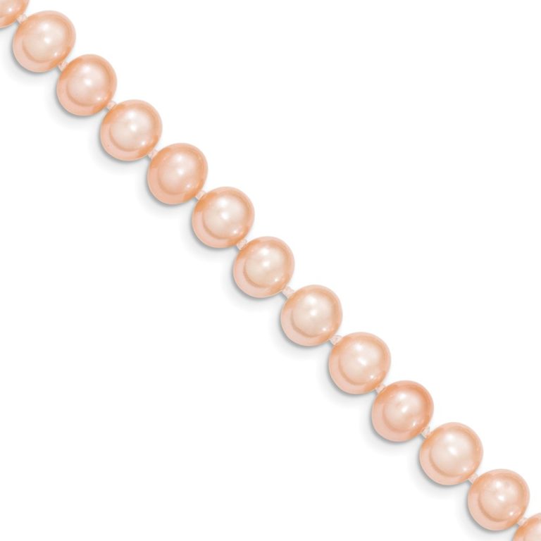 8-9mm, Pink FW Cultured Pearl & 14k Yellow Gold Necklace, 18 Inch