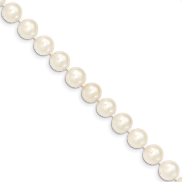 8-9mm, White FW Cultured Pearl & 14k Yellow Gold Necklace, 16 Inch