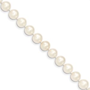 8-9mm, White FW Cultured Pearl & 14k Yellow Gold Necklace, 18 Inch