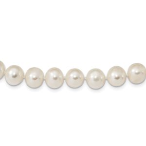 8-9mm, White FW Cultured Pearl & Sterling Silver Necklace, 18 Inch