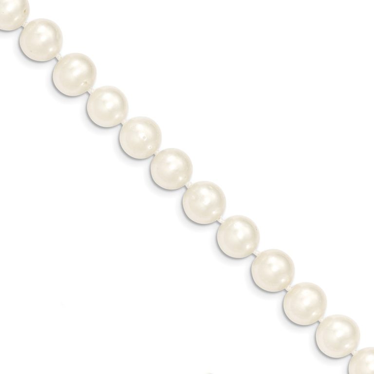 9-10mm, White FW Cultured Pearl & 14k Yellow Gold Necklace, 16 Inch