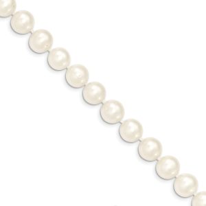 9-10mm, White FW Cultured Pearl & 14k Yellow Gold Necklace, 18 Inch