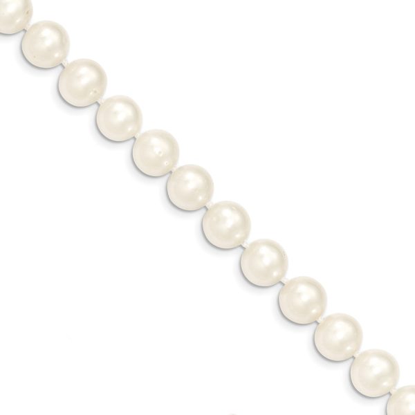 9-10mm, White FW Cultured Pearl & 14k Yellow Gold Necklace, 28 Inch