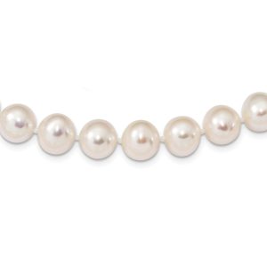 9-10mm, White FW Cultured Pearl & Sterling Silver Necklace, 24 Inch